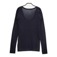 CHAOS CRジェニースムースPO サイドスリット 定価20900円 ニットソー 長袖Ｔシャツ カットソー ロンＴ ネイビー レディース カオス【中古】5-0407M∞