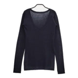 CHAOS CRジェニースムースPO サイドスリット 定価20900円 ニットソー 長袖Ｔシャツ カットソー ロンＴ ネイビー レディース カオス【中古】5-0407M∞