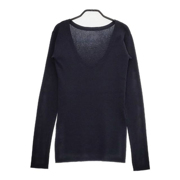CHAOS CRジェニースムースPO サイドスリット 定価20900円 ニットソー 長袖Ｔシャツ カットソー ロンＴ ネイビー レディース カオス【中古】5-0407M∞