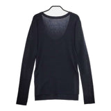 CHAOS CRジェニースムースPO サイドスリット 定価20900円 ニットソー 長袖Ｔシャツ カットソー ロンＴ ネイビー レディース カオス【中古】5-0407M∞