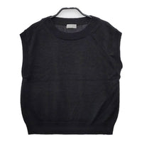 MARGARET HOWELL COTTON LINEN 定価30800円 578-3161001 ノースリーブニット ベスト 23SS ブラック レディース マーガレットハウエル【中古】5-0517M∞