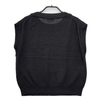 MARGARET HOWELL COTTON LINEN 定価30800円 578-3161001 ノースリーブニット ベスト 23SS ブラック レディース マーガレットハウエル【中古】5-0517M∞