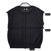 MARGARET HOWELL COTTON LINEN 定価30800円 578-3161001 ノースリーブニット ベスト 23SS ブラック レディース マーガレットハウエル【中古】5-0517M∞