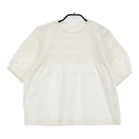 Merlette Orestes Smocked Short sleeve Blouse シャーリングブラウス ブラウス シャツ ホワイト レディース マーレット【中古】5-0608S♪