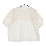 Merlette Orestes Smocked Short sleeve Blouse シャーリングブラウス ブラウス シャツ ホワイト レディース マーレット【中古】5-0608S♪