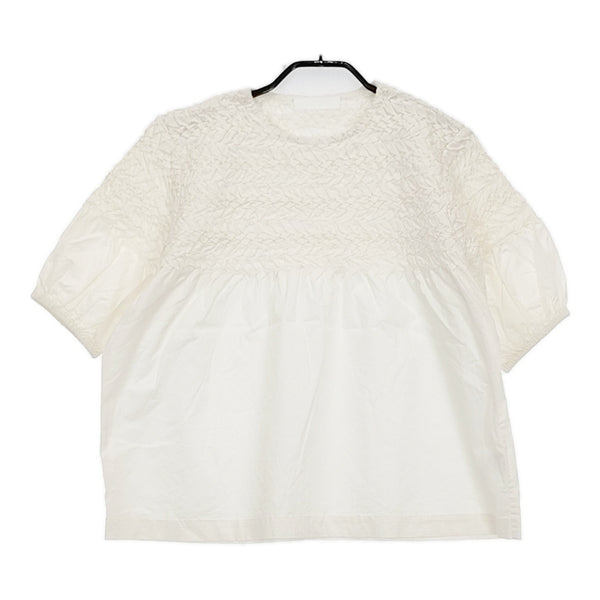 Merlette Orestes Smocked Short sleeve Blouse シャーリングブラウス ブラウス シャツ ホワイト レディース マーレット【中古】5-0608S♪