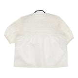 Merlette Orestes Smocked Short sleeve Blouse シャーリングブラウス ブラウス シャツ ホワイト レディース マーレット【中古】5-0608S♪