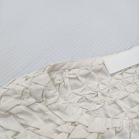 Merlette Orestes Smocked Short sleeve Blouse シャーリングブラウス ブラウス シャツ ホワイト レディース マーレット【中古】5-0608S♪