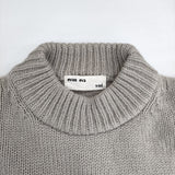 evam eva 畦編み wool aze PO E193K158 定価22000円 日本製 ウール セーター ニット グレー レディース エヴァムエヴァ【中古】5-1021T△