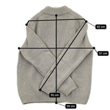 evam eva 畦編み wool aze PO E193K158 定価22000円 日本製 ウール セーター ニット グレー レディース エヴァムエヴァ【中古】5-1021T△