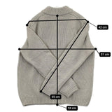 evam eva 畦編み wool aze PO E193K158 定価22000円 日本製 ウール セーター ニット グレー レディース エヴァムエヴァ【中古】5-1021T△