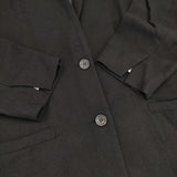 mizuiro-ind テーラードウールコート ドロップショルダー ワイドシルエット ウール混 コート ブラック レディース ミズイロインド【中古】5-1021T△