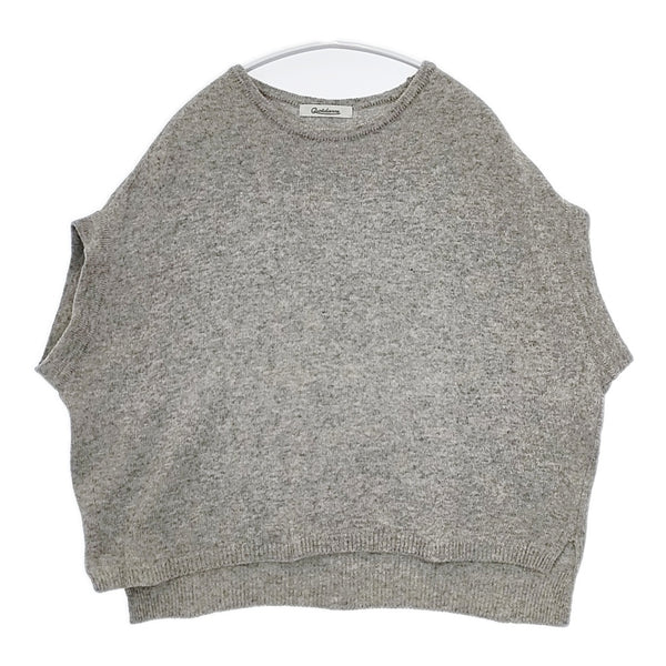 quotidien ラムウール サイズF 日本製 ノースリーブニット ベスト グレー レディース コティディアン【中古】5-1111T△