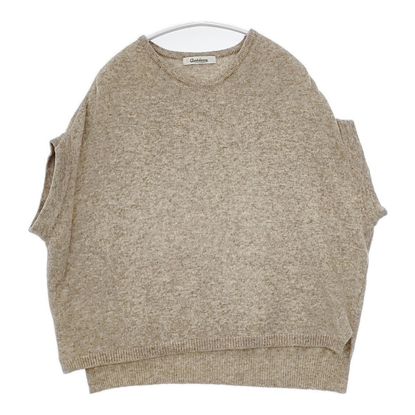 quotidien ラムウール ノースリーブニット サイズF 日本製 ベスト ベージュ レディース コティディアン【中古】5-1111T△