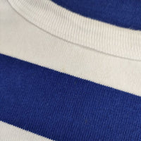 R&D.M.Co- ボーダー コットン 長袖Ｔシャツ カットソー ロンＴ ブルー ホワイト レディース オールドマンズテーラー【中古】5-0407M∞