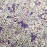 R&D.M.Co- 花柄タック CHARLIE BELL チャーリーベル コットンブラウス 長袖シャツ パープル レディース オールドマンズテーラー【中古】5-0407M∞