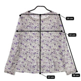 R&D.M.Co- 花柄タック CHARLIE BELL チャーリーベル コットンブラウス 長袖シャツ パープル レディース オールドマンズテーラー【中古】5-0407M∞