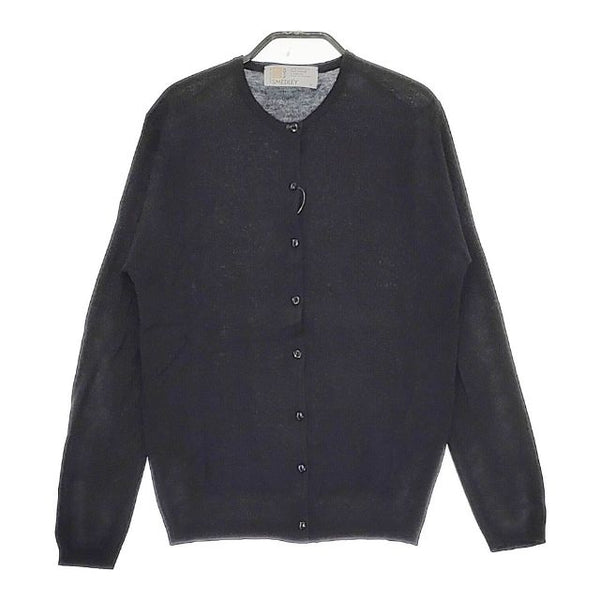 JOHN SMEDLEY シーアイランドコットン XS カーディガン ブラック レディース ジョンスメドレー【中古】5-0407M∞