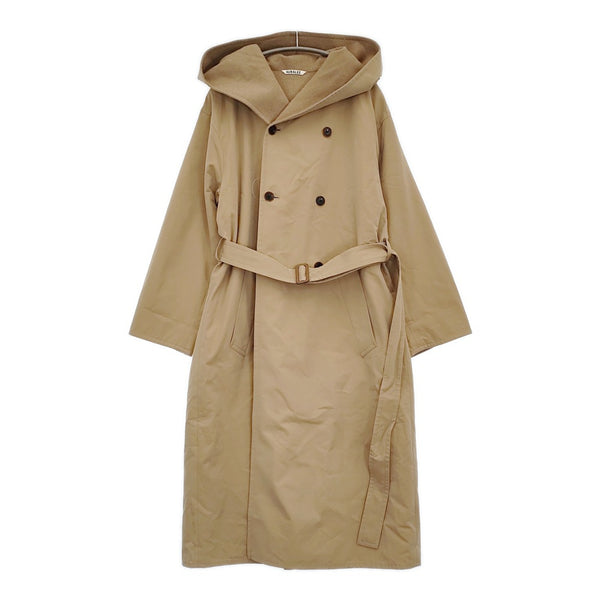 AURALEE FINX HARD TWIST GABARDINE HOODED DOUBLE COAT A22AC03FB 定価98000円 コート 22AW ベージュ レディース オーラリー【中古】5-1008T♪