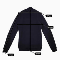 S.N.S HERNING フィッシャーマン ニット バブル編み ウール カーディガン ネイビー レディース エスエヌエスハーニング【中古】5-0818T∞