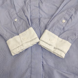 SHIPS Primary Navy Label クレリックレースシャツ 36 定価26950円 311111871 ストライプ 長袖シャツ ブルー レディース シップス【中古】5-0506M♪