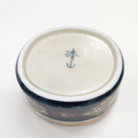 清山窯 フラワーメモリー中 波佐見焼 その他雑貨 ネイビー ゴールド レディース【中古】5-0414G◎