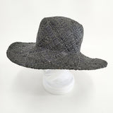 PoisE ポイゼ CROCO ラフィア 定価16000円 サイズS 帽子 ハット ブラック レディース【中古】5-0714M◎