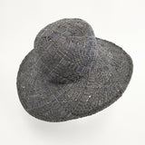 PoisE ポイゼ CROCO ラフィア 定価16000円 サイズS 帽子 ハット ブラック レディース【中古】5-0714M◎