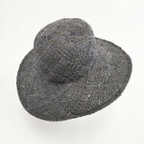 PoisE ポイゼ CROCO ラフィア 定価16000円 サイズS 帽子 ハット ブラック レディース【中古】5-0714M◎