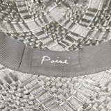 PoisE ポイゼ CROCO ラフィア 定価16000円 サイズS 帽子 ハット ブラック レディース【中古】5-0714M◎