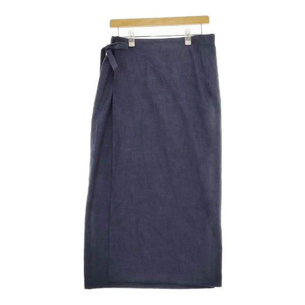 SOU・SOU 新品 見附木綿こしき 女L 巻き ロングスカート 濃紺 ネイビー レディース ソウソウ【中古】5-0407M∞