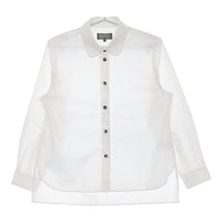 MARGARET HOWELL 578-4253100 サイズ1 コットン 丸襟 ラウンドカラー 長袖シャツ 24AW ホワイト レディース マーガレットハウエル【中古】5-0228M♪