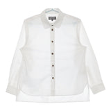 MARGARET HOWELL 578-4253100 サイズ1 コットン 丸襟 ラウンドカラー 長袖シャツ 24AW ホワイト レディース マーガレットハウエル【中古】5-0228M♪