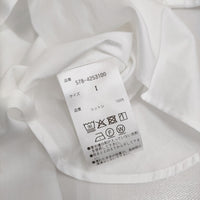 MARGARET HOWELL 578-4253100 サイズ1 コットン 丸襟 ラウンドカラー 長袖シャツ 24AW ホワイト レディース マーガレットハウエル【中古】5-0228M♪