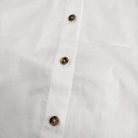 MARGARET HOWELL 578-4253100 サイズ1 コットン 丸襟 ラウンドカラー 長袖シャツ 24AW ホワイト レディース マーガレットハウエル【中古】5-0228M♪