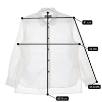 MARGARET HOWELL 578-4253100 サイズ1 コットン 丸襟 ラウンドカラー 長袖シャツ 24AW ホワイト レディース マーガレットハウエル【中古】5-0228M♪