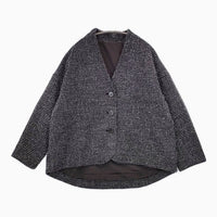 le ciel a temps doux チェック ジャケット ネイビー グレー レディース ルシエルタンドゥース【中古】5-0818T∞