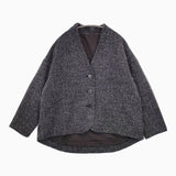 le ciel a temps doux チェック ジャケット ネイビー グレー レディース ルシエルタンドゥース【中古】5-0818T∞