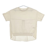 sloe スロウ 綿麻 切替 半袖 コクーン トップス ナチュラン 半袖Ｔシャツ カットソー キナリ ベージュ レディース【中古】5-0517S∞