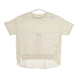 sloe スロウ 綿麻 切替 半袖 コクーン トップス ナチュラン 半袖Ｔシャツ カットソー キナリ ベージュ レディース【中古】5-0517S∞
