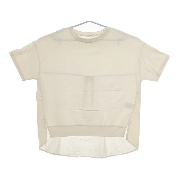 sloe スロウ 綿麻 切替 半袖 コクーン トップス ナチュラン 半袖Ｔシャツ カットソー キナリ ベージュ レディース【中古】5-0517S∞