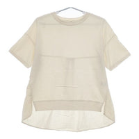 sloe スロウ 綿麻 切替 半袖 コクーン トップス ナチュラン 半袖Ｔシャツ カットソー キナリ ベージュ レディース【中古】5-0517S∞