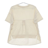 sloe スロウ 綿麻 切替 半袖 コクーン トップス ナチュラン 半袖Ｔシャツ カットソー キナリ ベージュ レディース【中古】5-0517S∞