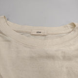sloe スロウ 綿麻 切替 半袖 コクーン トップス ナチュラン 半袖Ｔシャツ カットソー キナリ ベージュ レディース【中古】5-0517S∞