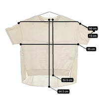 sloe スロウ 綿麻 切替 半袖 コクーン トップス ナチュラン 半袖Ｔシャツ カットソー キナリ ベージュ レディース【中古】5-0517S∞