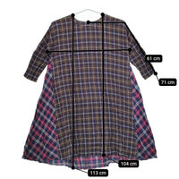 Conges payes/ADIEU TRISTESSE B3964RFA022 チェック シワ加工 コットン ワンピース ネイビー 多色 レディース コンジェ ペイエ/アデュートリステス【中古】5-0502M△