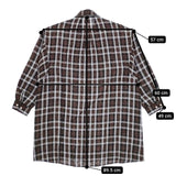 Conges payes リネン チェック シャツワンピース 比翼ボタン チュニック ダークブラウン ブルー レディース コンジェ ペイエ【中古】5-0417M∞