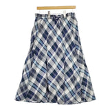 Market インド製 コットン マドラスチェックロングフレアスカート coen ロングスカート ネイビー ホワイト レディース マーケット【中古】5-0417M∞