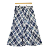 Market インド製 コットン マドラスチェックロングフレアスカート coen ロングスカート ネイビー ホワイト レディース マーケット【中古】5-0417M∞