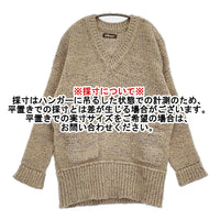 Cheer 札幌 Vネック ミックス シルク混 ポケット付き セーター ニット ベージュ レディース チアー【中古】5-1008T♪